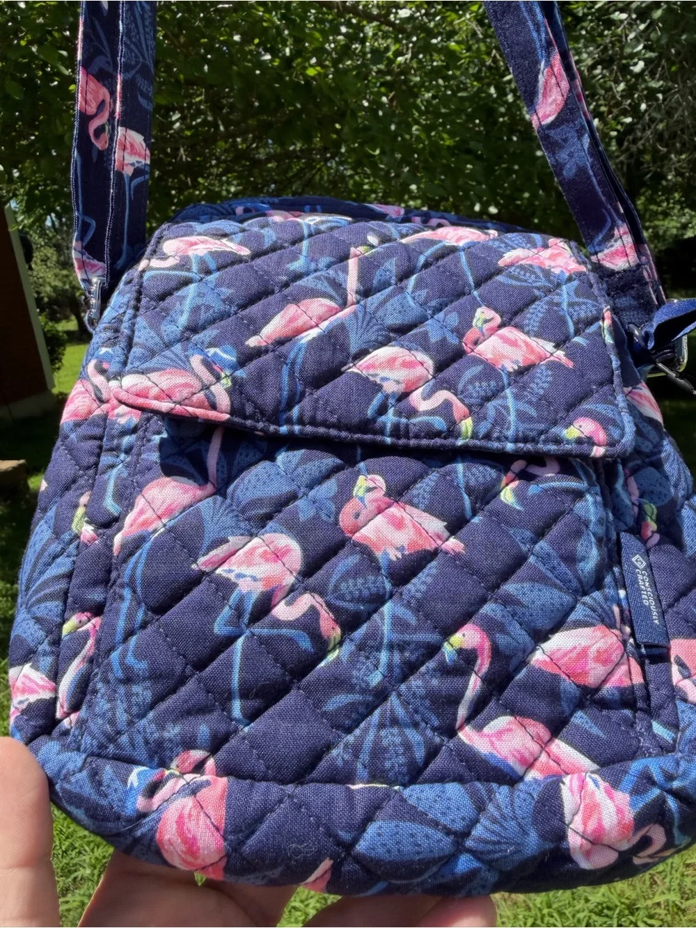 Vera Bradley Small Crossbody Flamingo Party NWT Quilted Cotton Bag